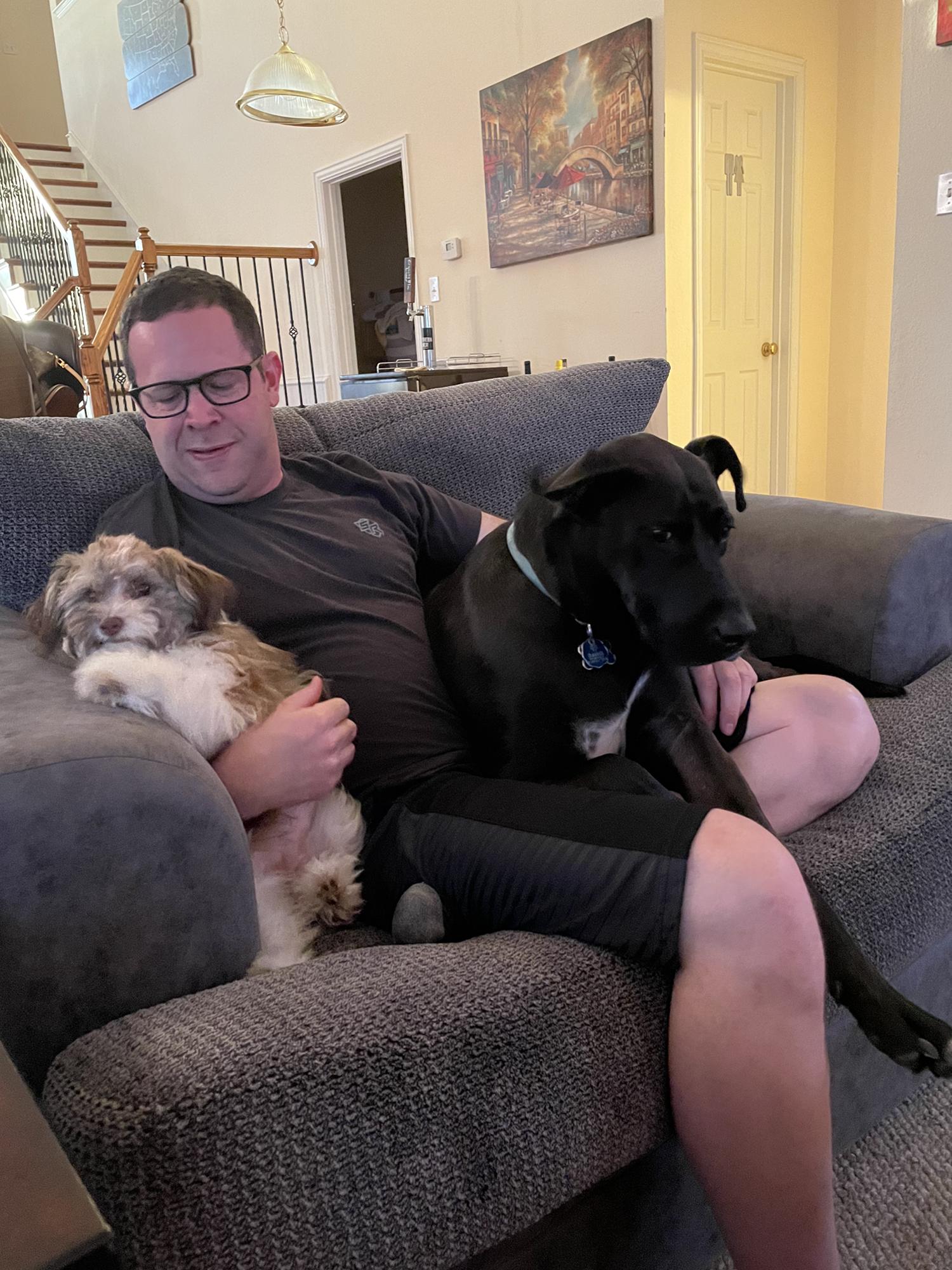 Our fur babies chilling with papa