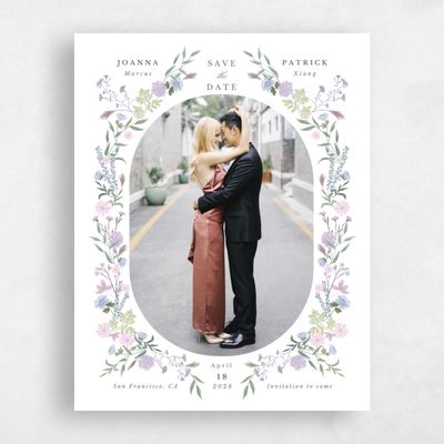 Dusty Purple Wedding Save the Date - Laurelwood Photo