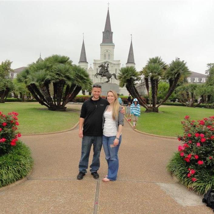 In front of the famous St. Anthony's church.