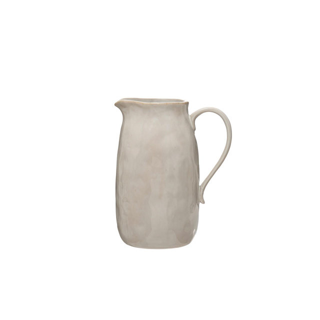 Storied Home Stoneware Pitcher, Reactive Glaze