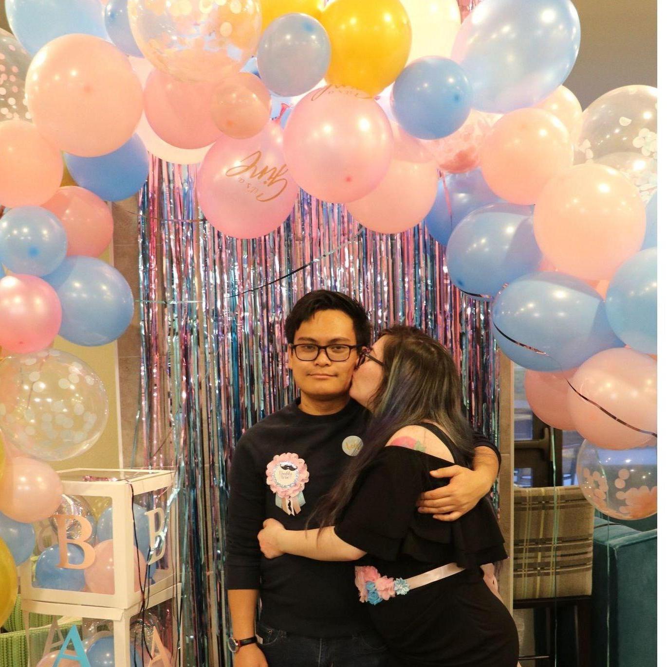 My baby and I at our Gender Reveal for Wayland.