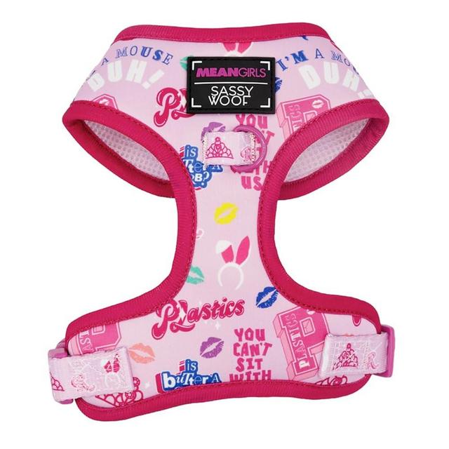 Sassy Woof Dog Adjustable Harness - Mean Girls - XS, Breathable Mesh, No Pull Design with Two D-Rings, Patented Design, Perfect for Small Dogs and Puppies