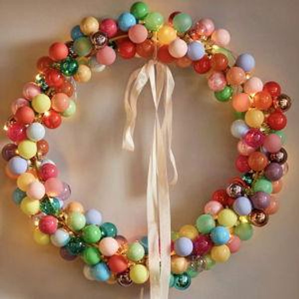 Good Cheer Miniature Bauble Ornament Wreath