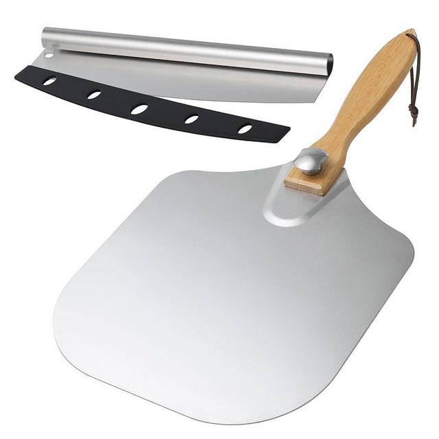 Lituford Master the Art of Pizza Making with Our Complete Pizza Oven Set and Accessories - Includes 12" x 14” Pizza Peel and Cutter with 14" Blade - Perfect for Indoor and Outdoor Cooking!