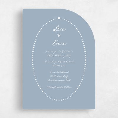 Blue Half arch Wedding Invitation - Jemima Portrait
