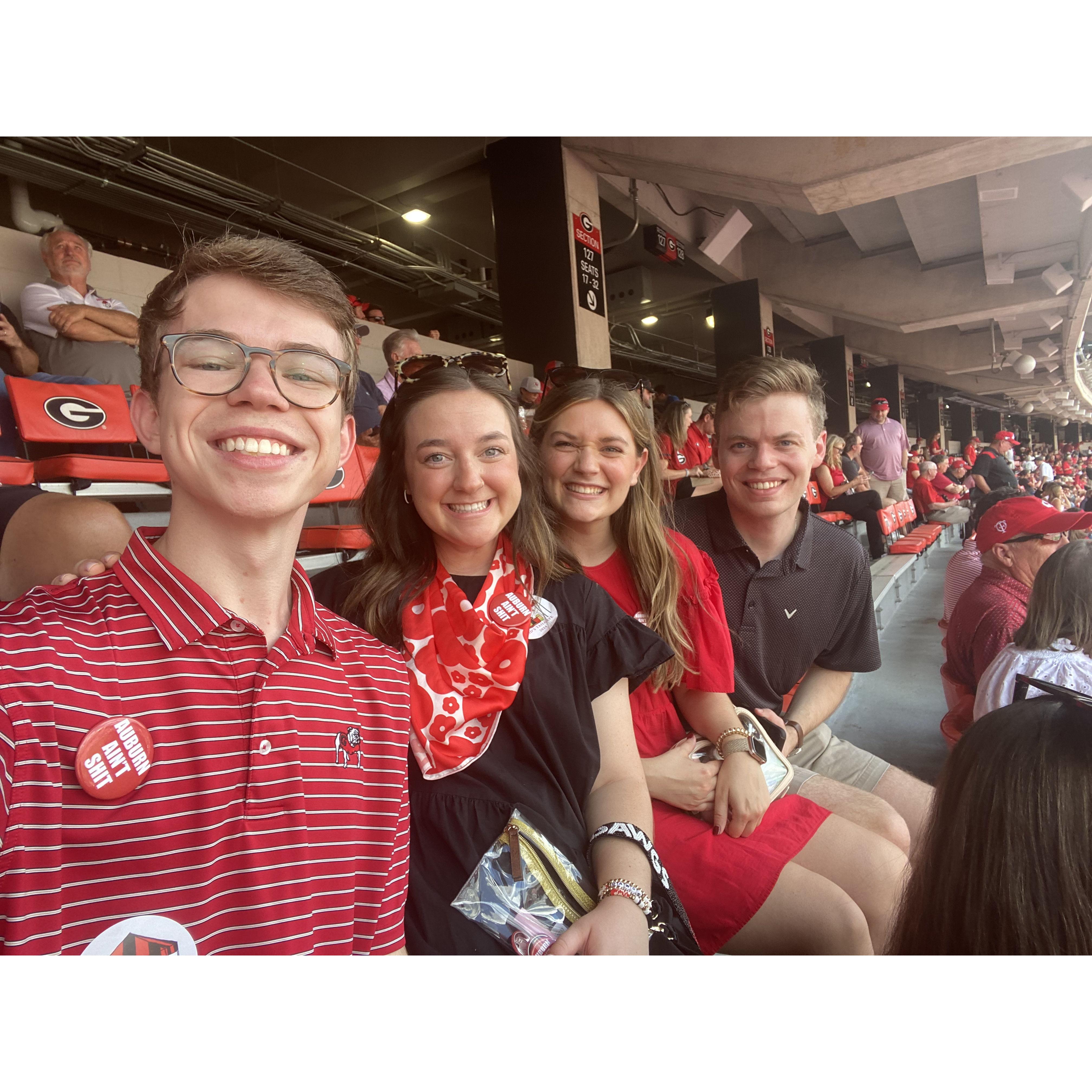 Price and Erin also got to cheer on the Bulldogs in Erin's childhood hometown, Athens, GA.