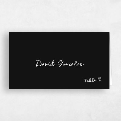 Black Wedding Place Card - Morgay