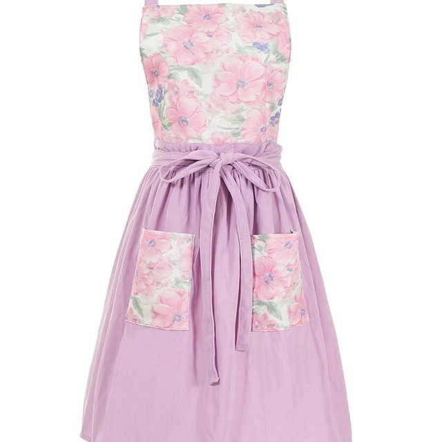 Pinknoke Vintage Pinafore Apron Dress for Women with Pockets Cute Floral Chef Aprons for Kitchen Cooking Baking Gardening