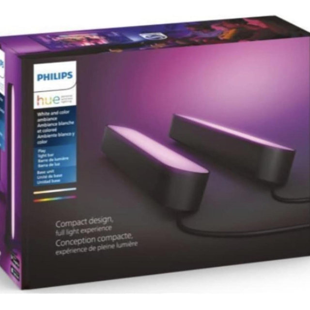 Philips Hue Smart Play Light Bar Base Kit, Black - White & Color Ambiance LED Color-Changing Light - 2 Pack - Requires Bridge - Control with App - Works with Alexa, Google Assistant and Apple HomeKit