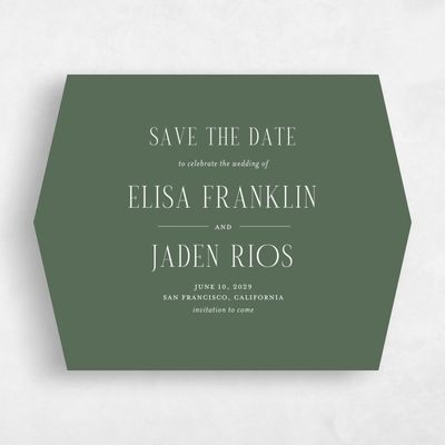 Green Diamond Wedding Save the Date - Cole Landscape