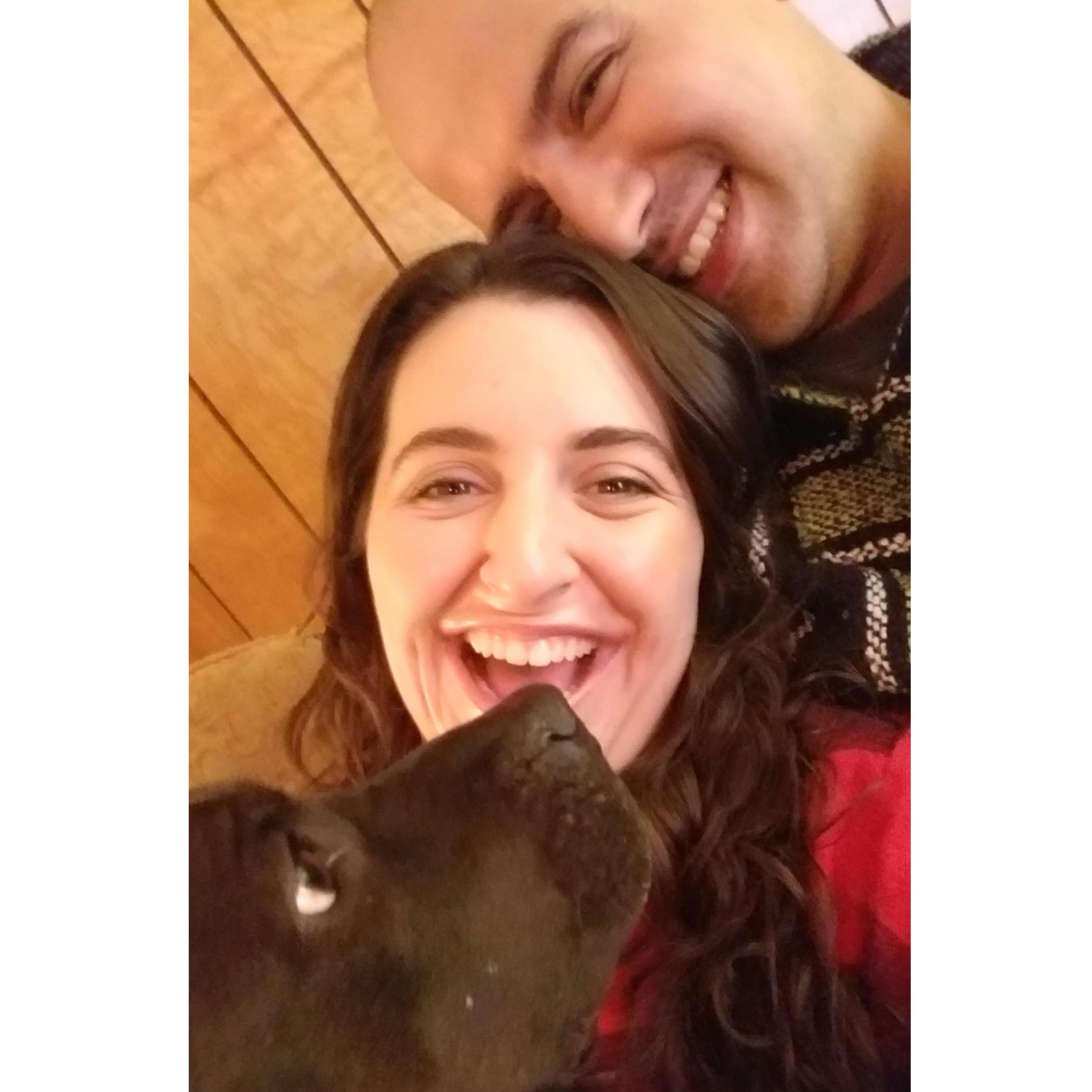 Lancaster, 2021 -- Our first Christmas together in our new house, featuring a very concerned Chia.
