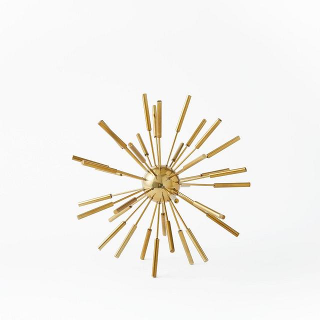Metal Sputnik Object, Small, Brass, Set of 2