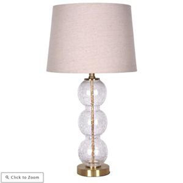 Gold Bubble Glass Table Lamp with Shade