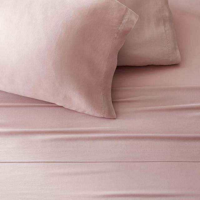 Brushed Tencel Sheet Set, King, Adobe Rose