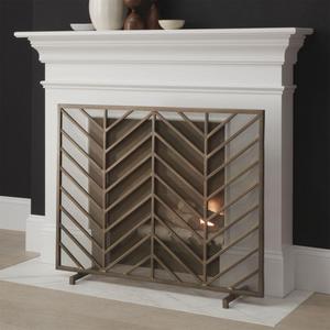 Chevron Brass Fireplace Screen