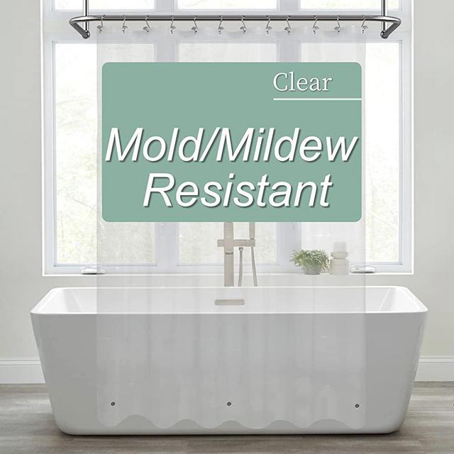 Mrs Awesome Extra Long Shower Curtain Liner with 3 Magnets, 72x84 XL Clear Shower Liner, 4G Light-Weight PEVA Plastic Shower Curtain for Bathroom, Waterproof, 72 x 84, Clear