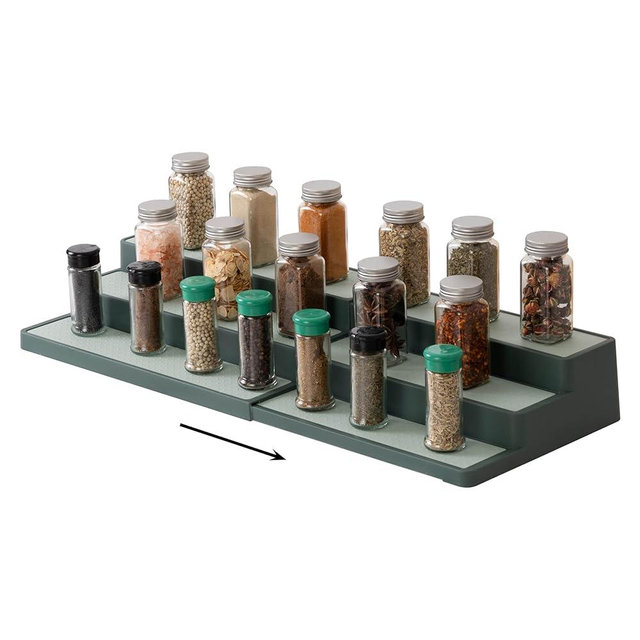 SIMPLEMADE 3-Tier Spice Rack Organizer - Versatile Storage Shelf for Kitchen, Bathroom, Bedroom & Office, Set of 1, Expandable Sage