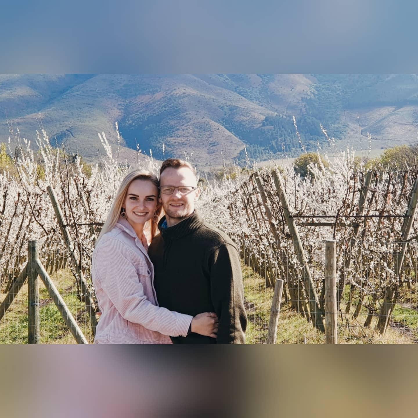 Taking in the beauty of the orchard and Helderberg mountain at Lourensford wine estate.