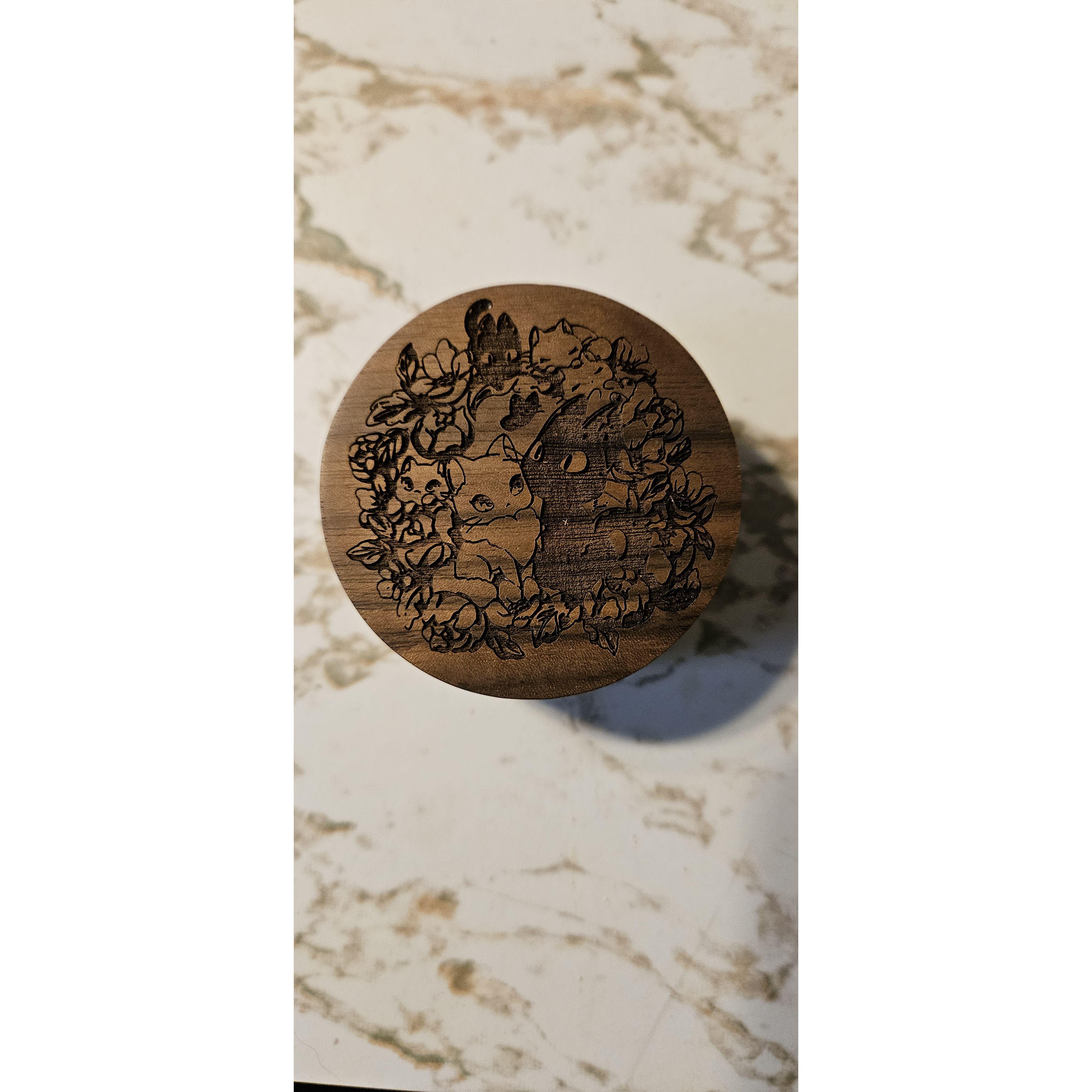 Ring box front. Jiji & Wife Cat from Kiki's Delivery Service.