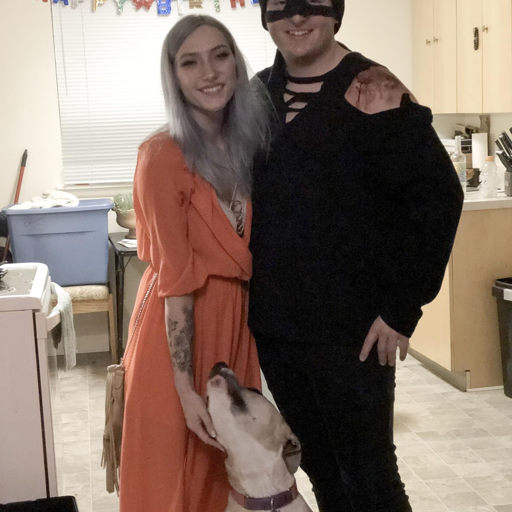Our first Halloween together as princess buttercup, the dread pirate Wesley and an ROUS