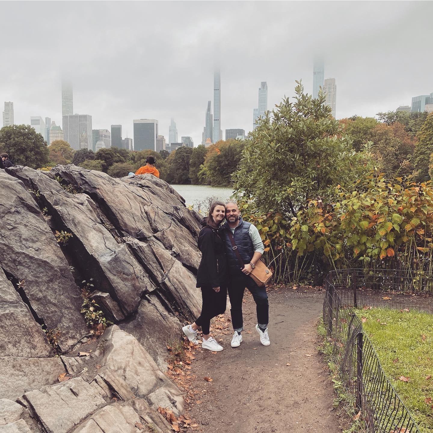 The Manhattan skyline from Central Park after visiting The American Museum of Natural History with our mothers. Peep the matching shoes.