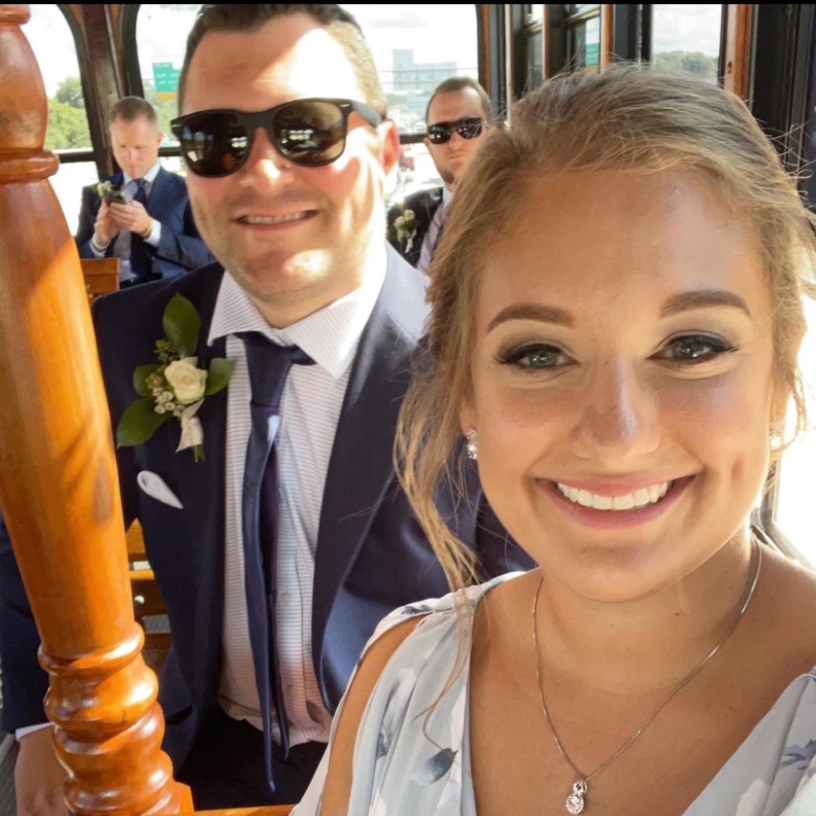 September 2021 ~ Chris & Emily take their best selfie to date at the Mounts’ wedding.