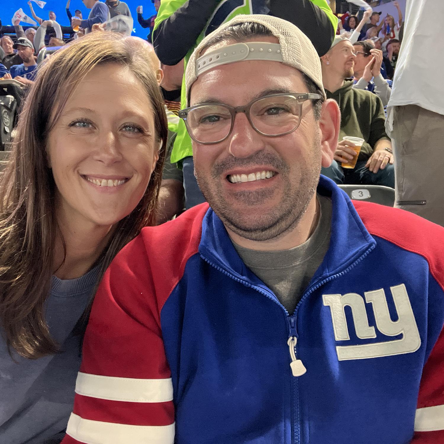Based on Rob’s smile, this clearly was taken before the Giants actually started playing.