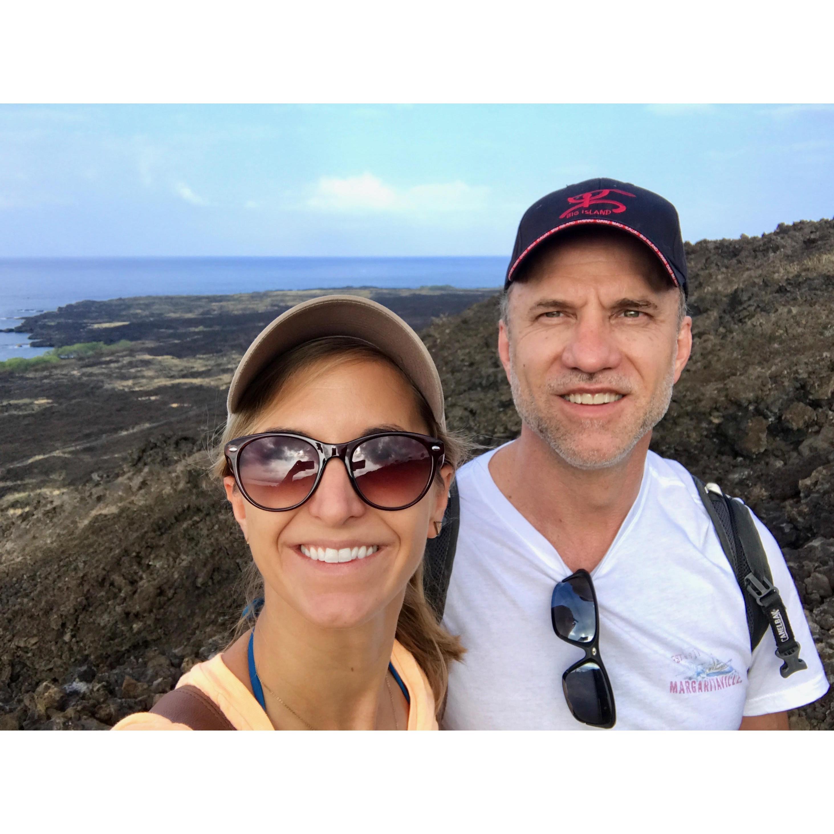 Hiking to Captain Cook Monument/Kealakekua Bay with Dad