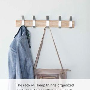YAMAZAKI home Rin Wall-Mounted Coat Hanger Natural