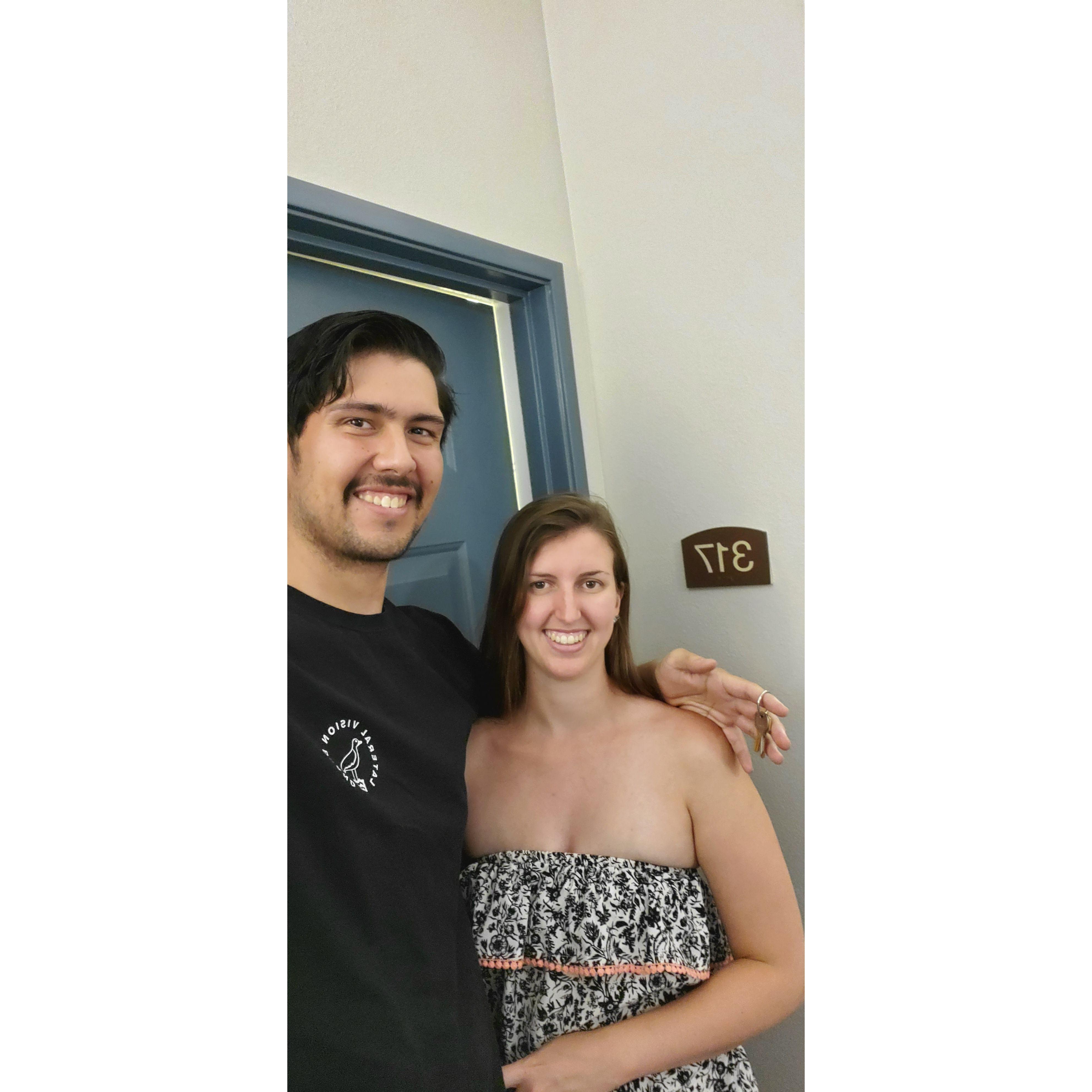 Getting the keys to our first apartment together