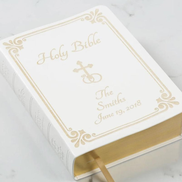 Personalized Holy Matrimony Wedding Rings & Cross Bible