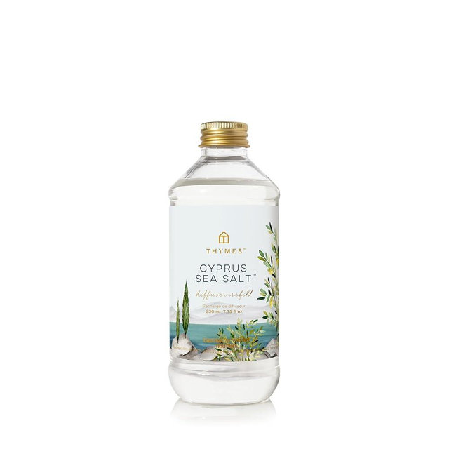 Thymes Reed Diffuser Oil Refill – Fragrance Oil for Diffuser Refill – Flameless Home Fragrance Products – Home Luxury Scents with Notes of Rosemary, Sage, & Amalfi Lemon (Cyprus Sea Salt, 7.75 fl oz)