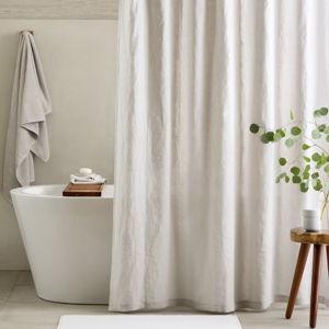 European Linen Shower Curtain - Light Grey