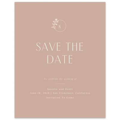 Latte, Brown Wedding Digital Save the Date - Positano Portrait