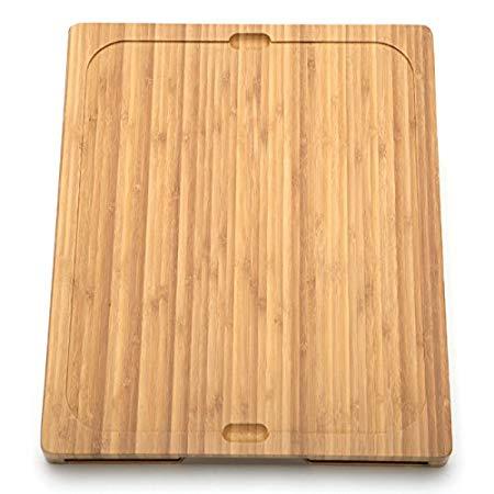 Seville Classics Easy-to-Clean Bamboo Cutting Board and 7 Color-Coded Flexible Cutting Mats with Food Icons Set