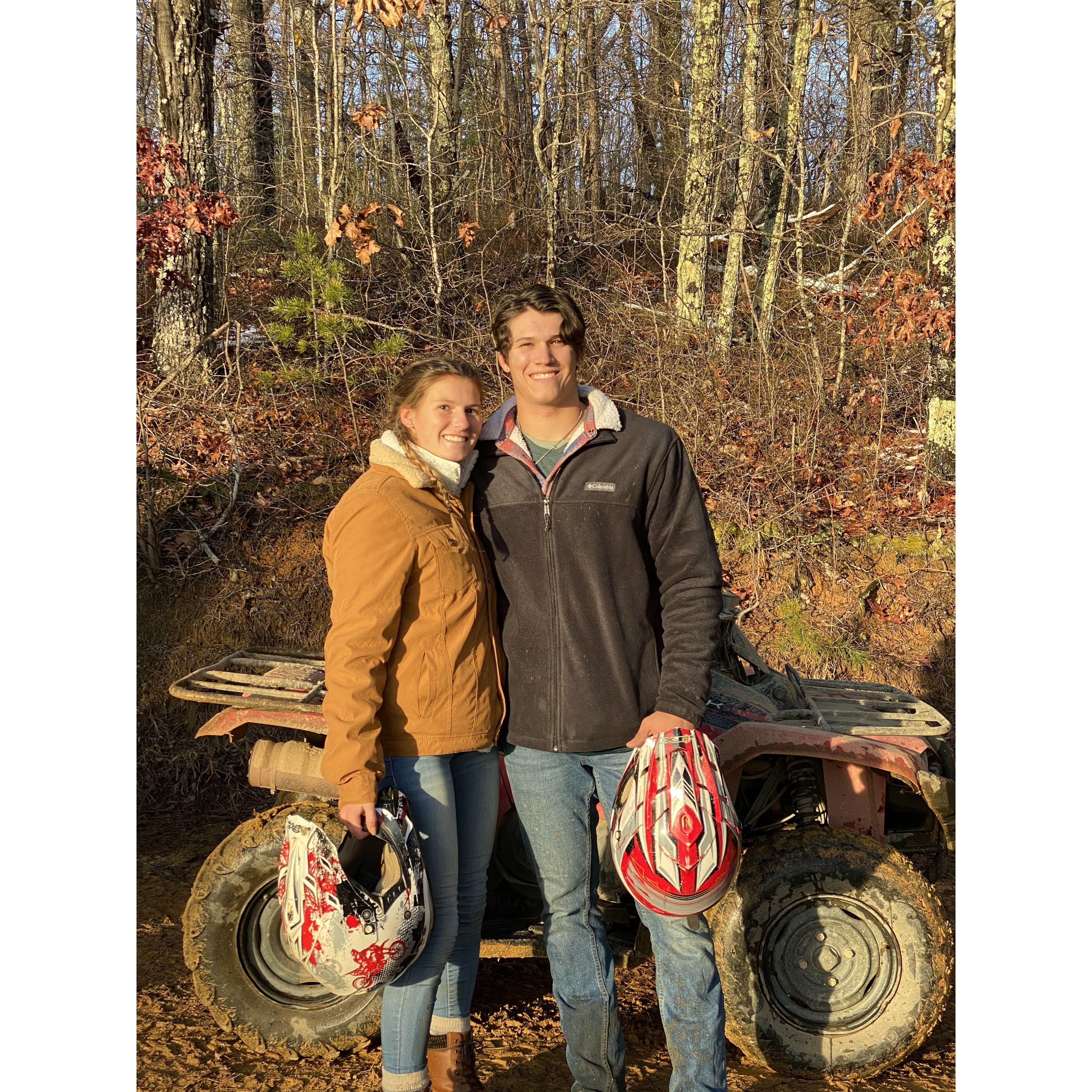 ATV tour in Tennessee, Kirsten's boots were ruined