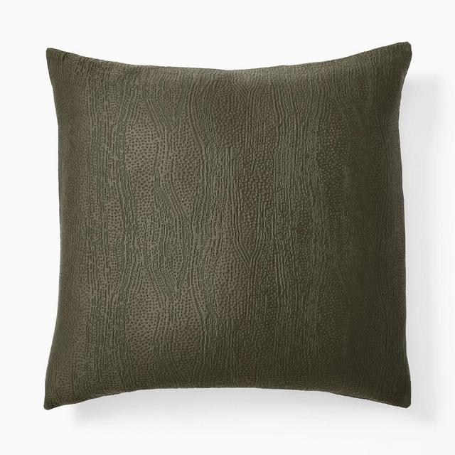 Silky TENCEL & Cotton Matelasse Euro Sham, Dark Olive