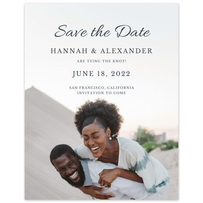 Grayed Navy, Grey Wedding Digital Save the Date - Havasu Portrait