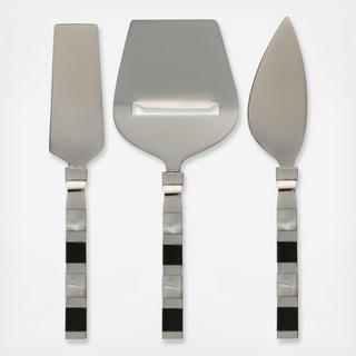 Old Hollywood 3-Piece Pearl Handled Cheese Knife Set