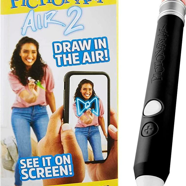 Pictionary Air 2 Family Game for Kids and Adults with Exclusive Black Color Light Pen & Digital Clue Packs [Amazon Exclusive]