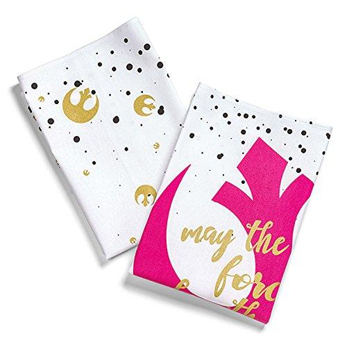 Star Wars Kitchen Towel 100% Cotton Set of 2 - Perfect Oven Door Hanging Hand Towels - May the Force Be with You Rebel Print - Cute Pinache Design, 18" x 24"