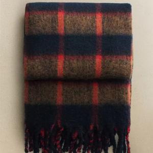 SOFT CHECK BLANKET WITH FRINGING