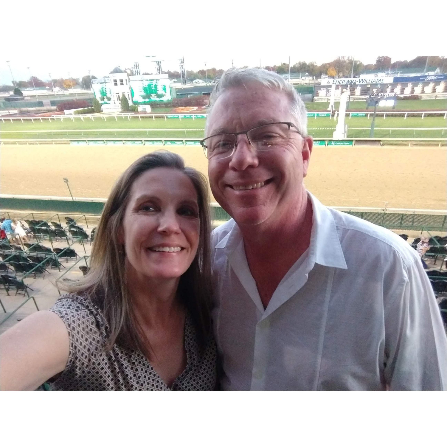 A warmer day at Churchill Downs...we still didn't quit our day jobs but we had a blast!