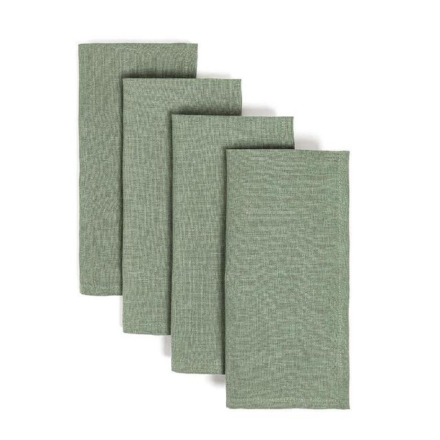 over&back Washed 100% Linen Cloth Napkins - Washable Napkins Set for Mixing, Matching, and Creating a Custom Home Decor Tablescape - Green
