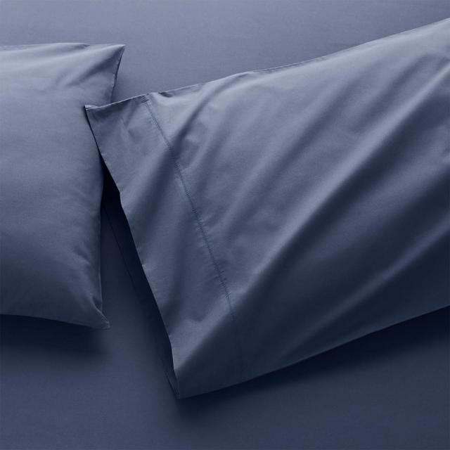 400 Thread Count Percale Indigo Pillow Cases Standard, Set of 2