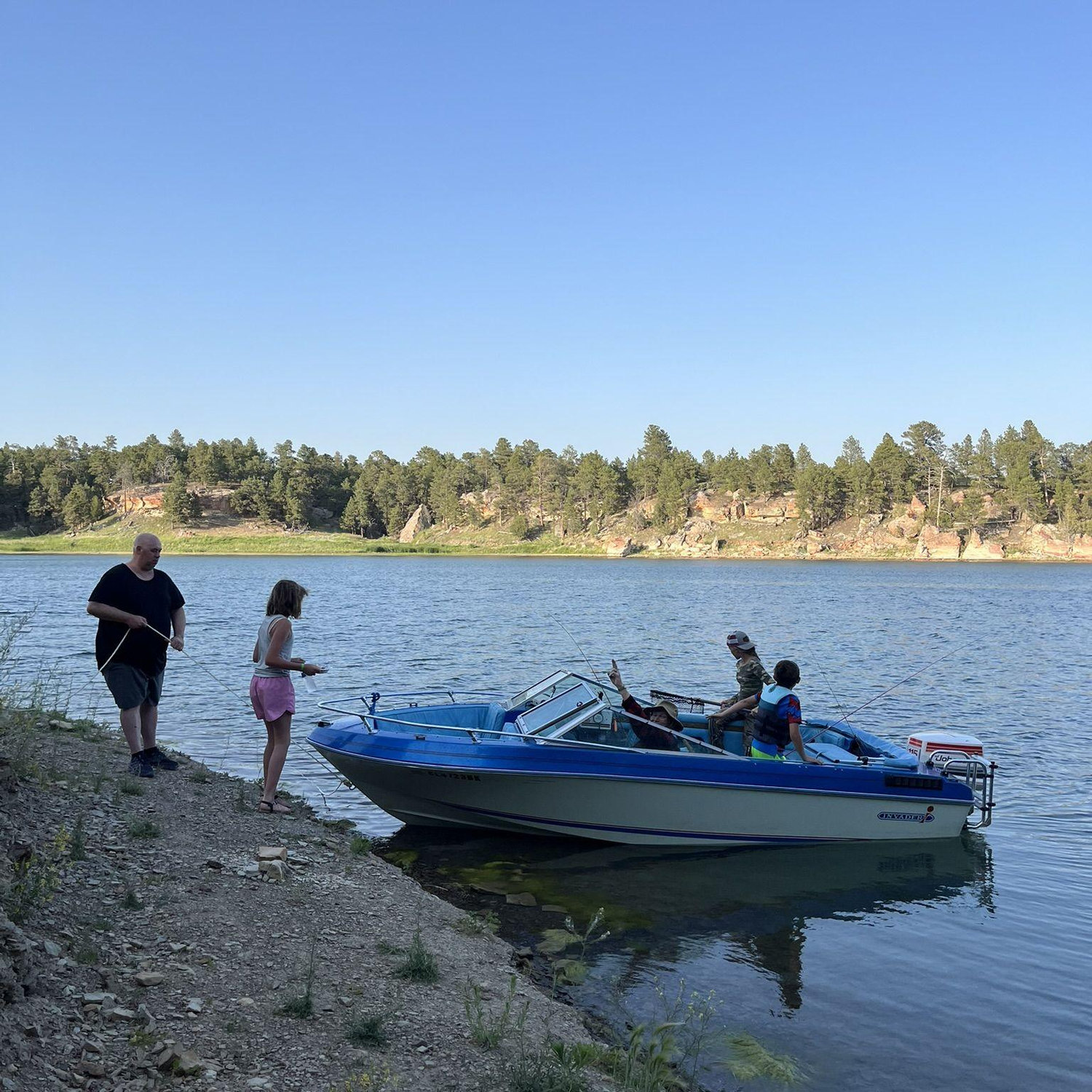 Camping at the lake with the Perkins family