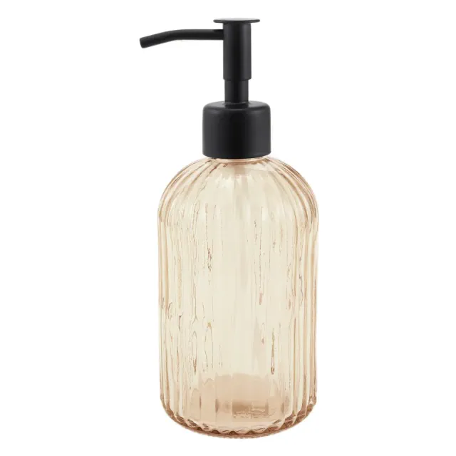Unique Bargains Elegant Soap Pump Dispenser for Bathroom 13.52oz 1 Pc Orange,Black