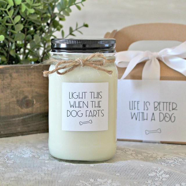 Dog Lover Gift Candle / Humorous Dog Gift / Home is where your Dog Is / Light this when the dog farts / Gift for Dog Lover / Pet Lover Gift