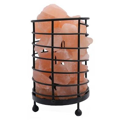 Accentuations by Manhattan Comfort Cylinder Himalayan Wired Basket Lamp 4.0 with Natural Rocks with dimmer ("4.5")