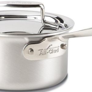 Groupe SEB - All-Clad BD55201.5 D5 Brushed 18/10 Stainless Steel 5-Ply Bonded Dishwasher Safe Sauce Pan Cookware, 1.5-Quart, Silver